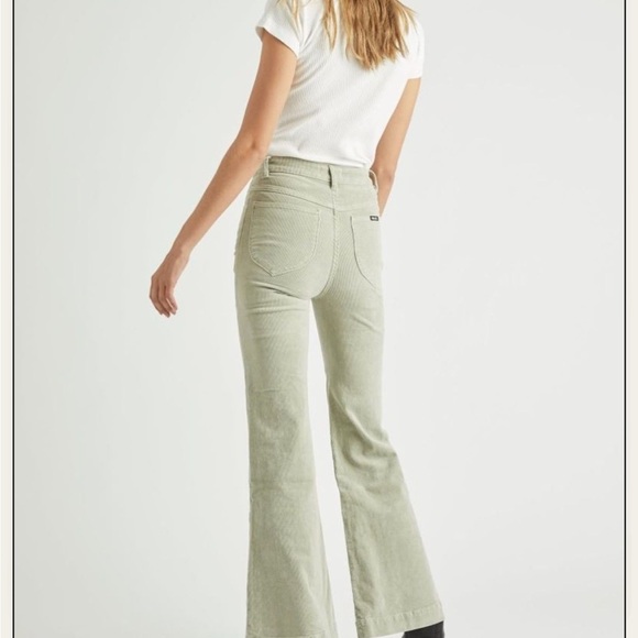 Rolla’s Eastcoast Flare Corduroy Pants Seagrass Mint Size 24 NWT High Rise - Picture 3 of 10